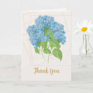 Cartão Hortênsia Azul Floral Obrigado