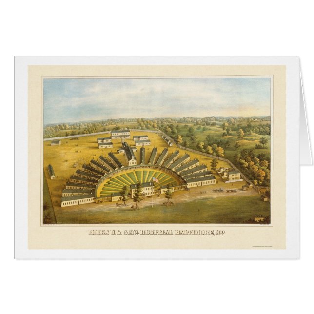 Cartão Hospital dos aldeões em Baltimore. DM 1864 (Frente Horizontal)