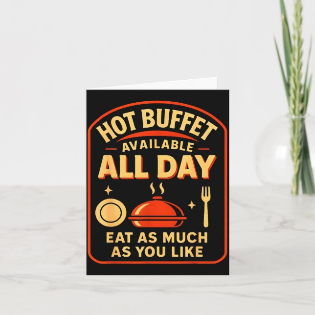 Cartão Hot Buffet Available All Day Eat As Much As You Li (Frente)