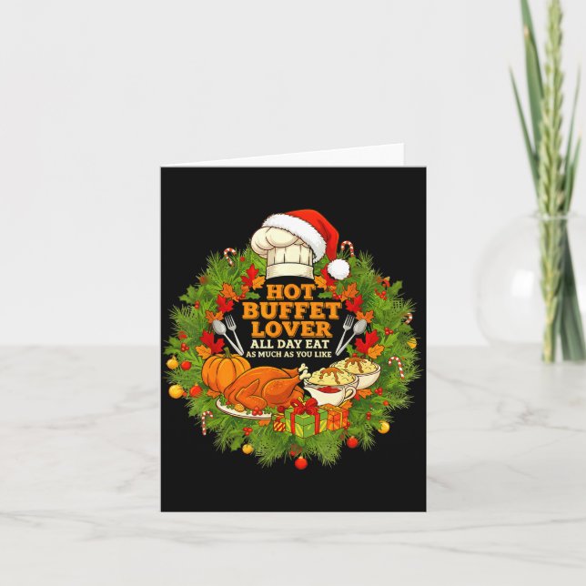 Cartão Hot Buffet Available All Day Eat Funny Holiday Foo (Frente)