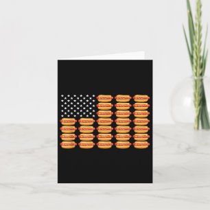 Cartão Hot Dog American Flag 4 de julho verão Patriótico 