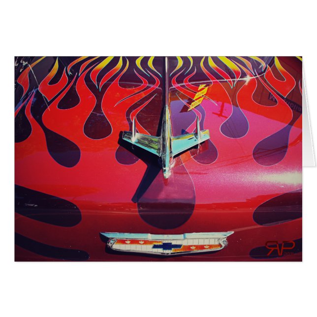 Cartão Hot rod 1955 de Chevy V6 (Frente Horizontal)