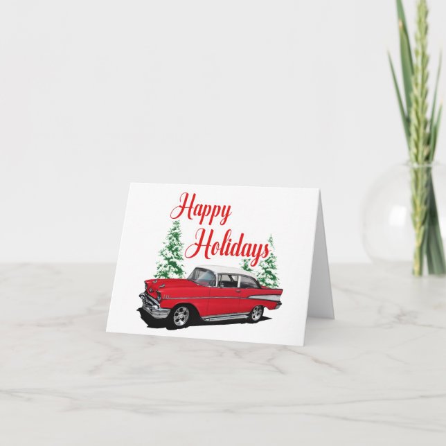 Cartão Hot rod 1957 do feriado (Frente)
