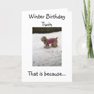 CARTÃO HOT TWINS HUMOR=WINTER BIRTHDAY GREETINGS
