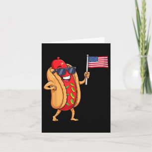 Cartão Hotdog Patriótico Americano Bandeira 4 De Julho