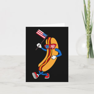 Cartão Hotdog Sungles American Flag Usa Engraçado 4 De Ju