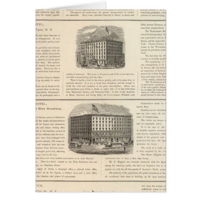 Cartão Hotel Cloud de ruas, Westminster Hotel (Frente)