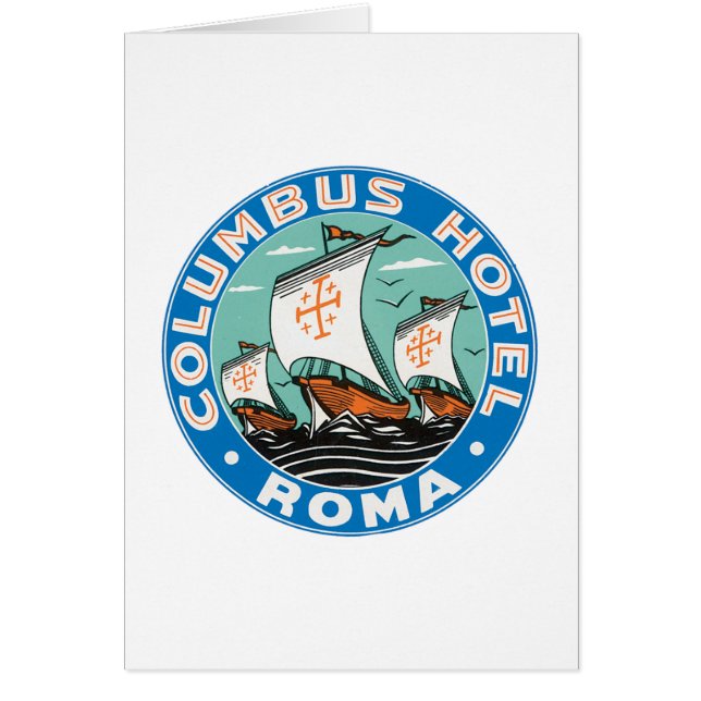 Cartão Hotel Columbus, Roma (Frente)