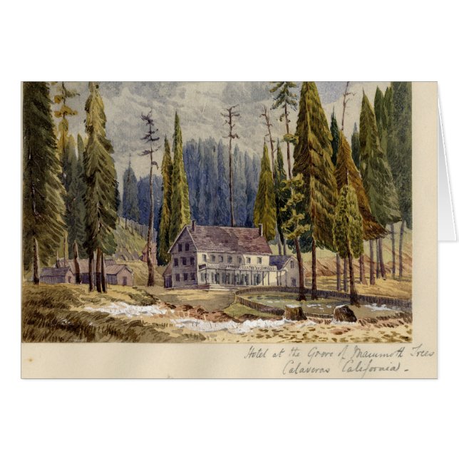 Cartão Hotel no bosque de árvores de Mamoth (Frente Horizontal)