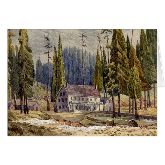 Cartão Hotel no bosque de árvores de Mamoth (Frente Horizontal)