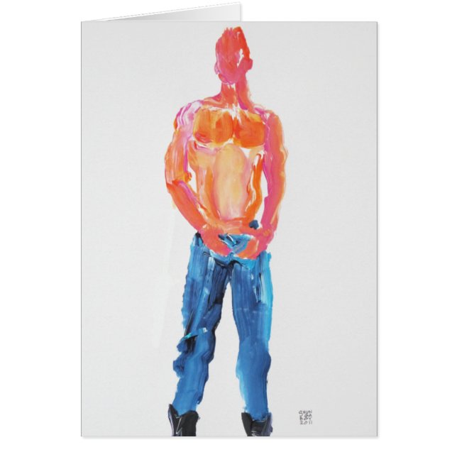 Cartão Hottie que remove os jeans 1 (Frente)