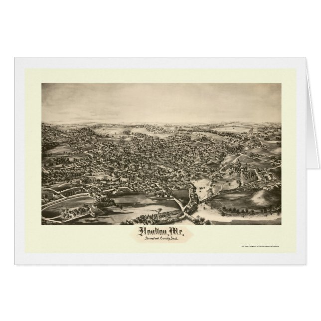 Cartão Houlton, MIM mapa panorâmico - 1894 (Frente Horizontal)