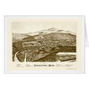 Cartão Housatonic, mapa panorâmico das MÃES - 1890