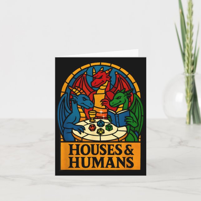 Cartão Houses And Humans Funny Rpg Nerdy Gamers Men Women (Frente)