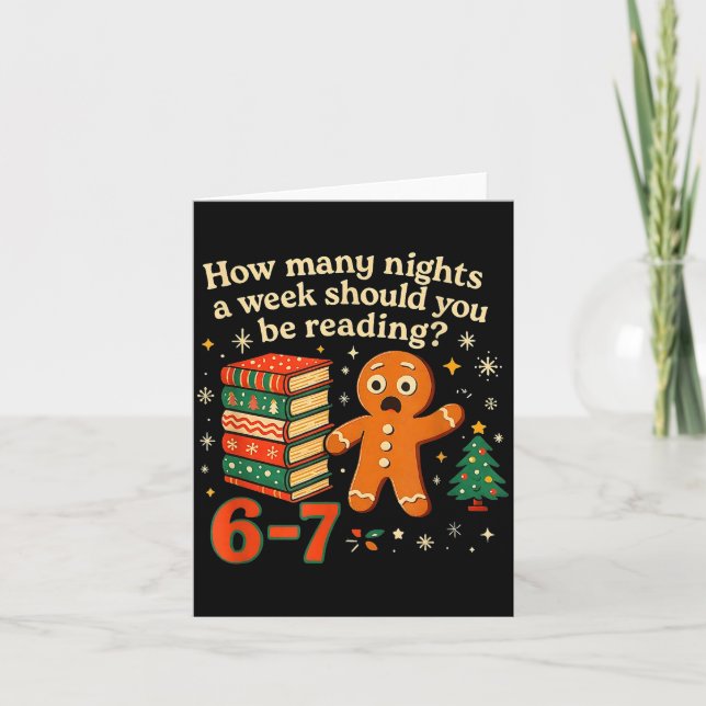 Cartão How Many Nights Should You Be Reading 6 7 Gingerbr (Frente)