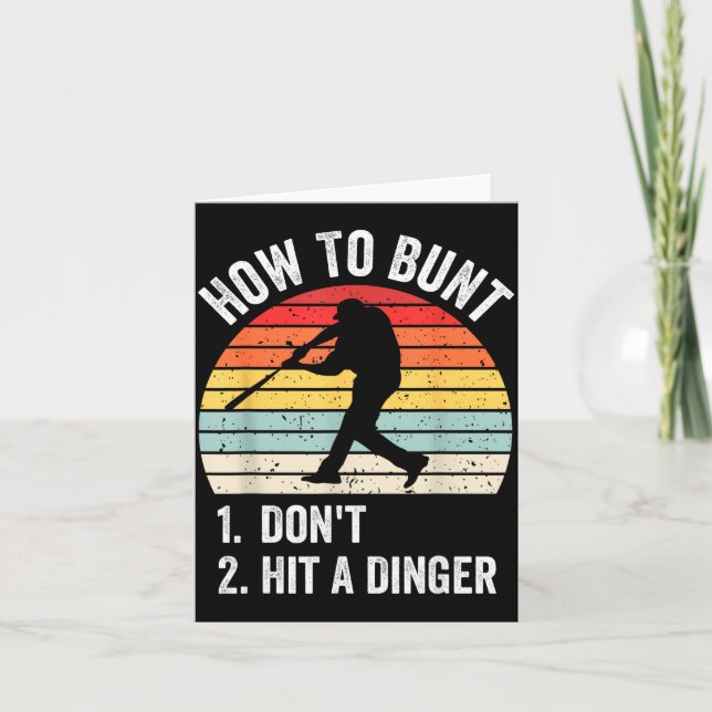Cartão How To Bunt Don't Hit A Dinger Funny Baseball Play (Frente)