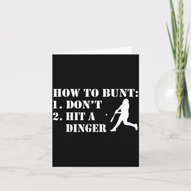 Cartão How To Bunt Don't Hit A Dinger Funny Baseball Soft (Frente)