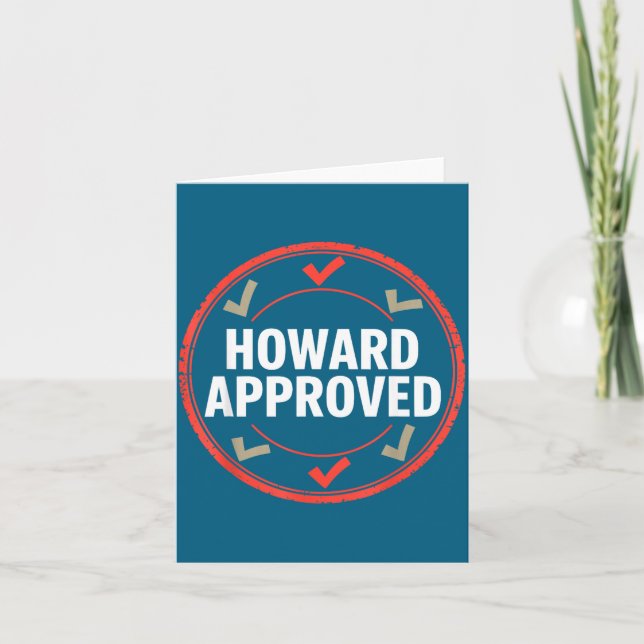 Cartão Howard aprovou  (Frente)
