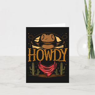 Cartão Howdy Cowboy Vintage Graphic Cactus Western Counte