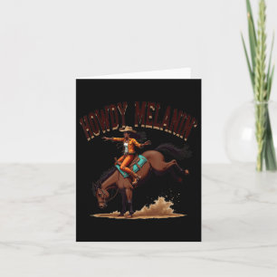 Cartão Howdy Melanin Black Cowgirl Western Rodeo Riding H