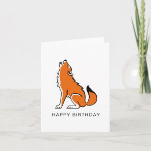 Cartão Howling Red WOLF- Wildlife - Animais ameaçados