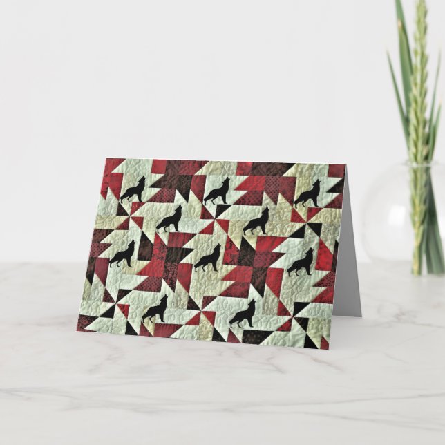 Cartão Howling Wolf Quilt (Frente)