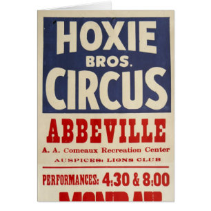Cartão Hoxie Bros. Circo