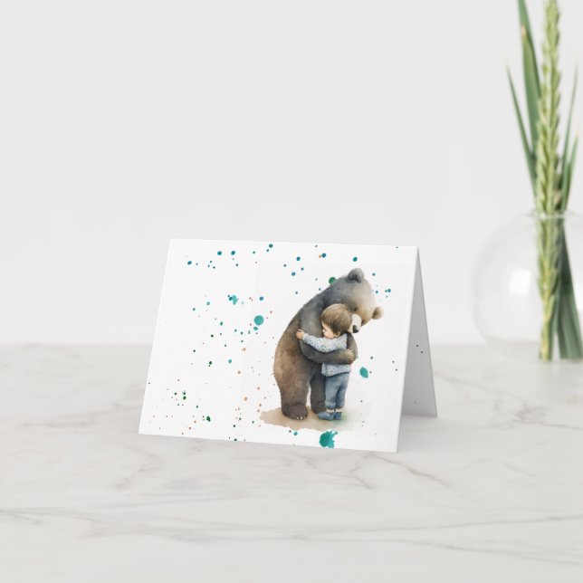 Cartão Hug de longa distância (Frente)