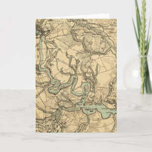Cartão Hughes Military Map Of Richmond and Petersburgh