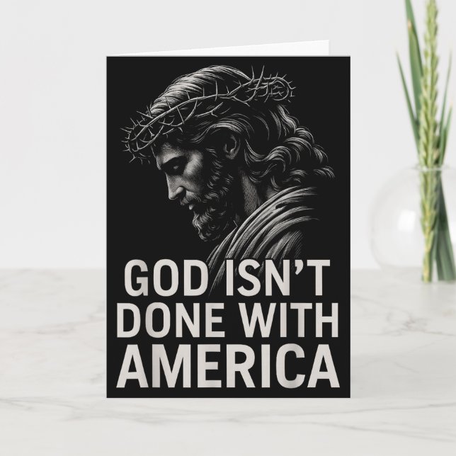 Cartão Hugvyn Deus Não Terminou Com A Fé Cristã Americana (Frente)