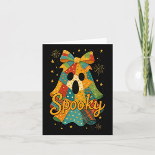 Cartão Hugvyn Halloween Patchwork Spooky Ghost Arco Prepp