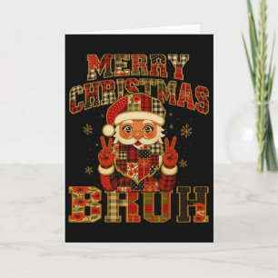 Cartão Hugvyn Natal Papai Noel Feliz de Patchwork Chris