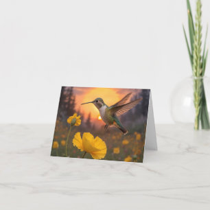 Cartão Hummingbird Birthday
