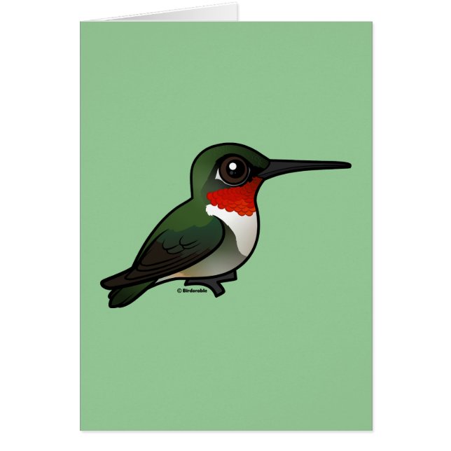 Cartão Hummingbird com garganta (Frente)