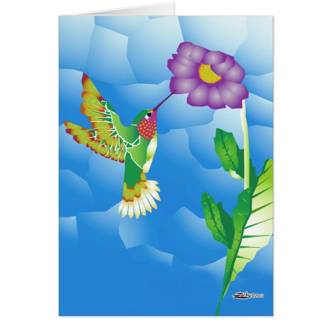 Cartão Hummingbird: Estilizado (Frente)