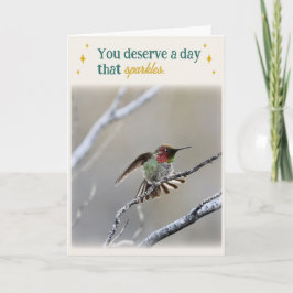 Cartão Hummingbird Folded Birthday Card