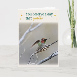 Cartão Hummingbird Folded Birthday Card