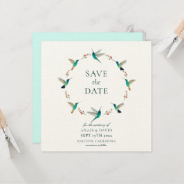 Cartão Hummingbird Salve a placa de data