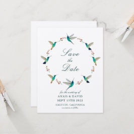 Cartão Hummingbird Save the Date Card