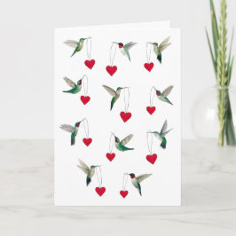 Cartão Hummingbirds Valentine's Day