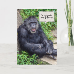 Cartão humor chimpanzé para 59 anos