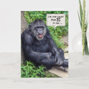 Cartão humor chimpanzé para 60 anos