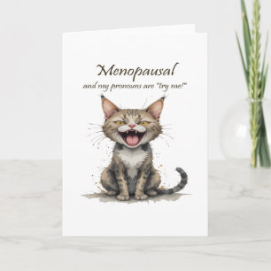 Cartão Humor da Menopausa Gato Estressado Irritado