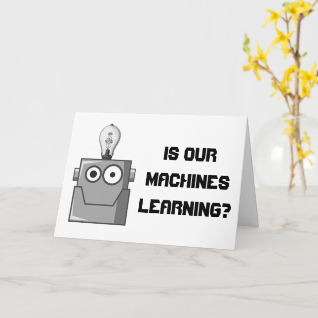 Cartão Humor da Tecnologia de Aprendizagem de Máquinas (Flor Amarela)