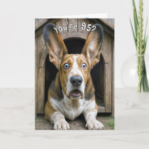 Cartão Humor de 95º Aniversário com Basset Hound