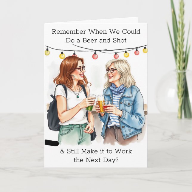 Cartão Humor de Aniversário de Idade Média para Ela (Frente)