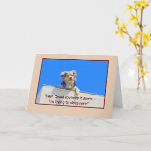 CARTÃO HUMOR DE ANIVERSÁRIO/DEIXE OS CÃES DORMINDO
