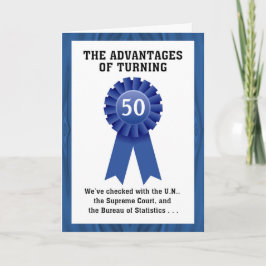 Cartão Humor de aniversário Vantagens de Virar 50 ou 60 o