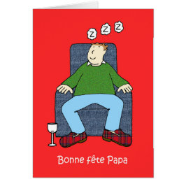 Cartão Humor de Cartoon do Dia de os pais francês