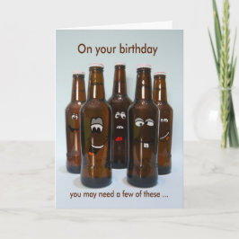 Cartão Humor de Cerveja de Aniversário Envelhecendo